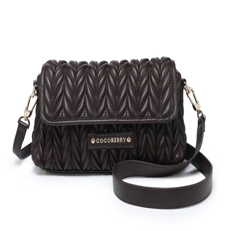 Cocoberry Chocolate Brown Quilted Crossbody Bag