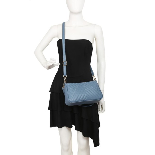Cocoberry Stylish Leather Light Blue Handbag